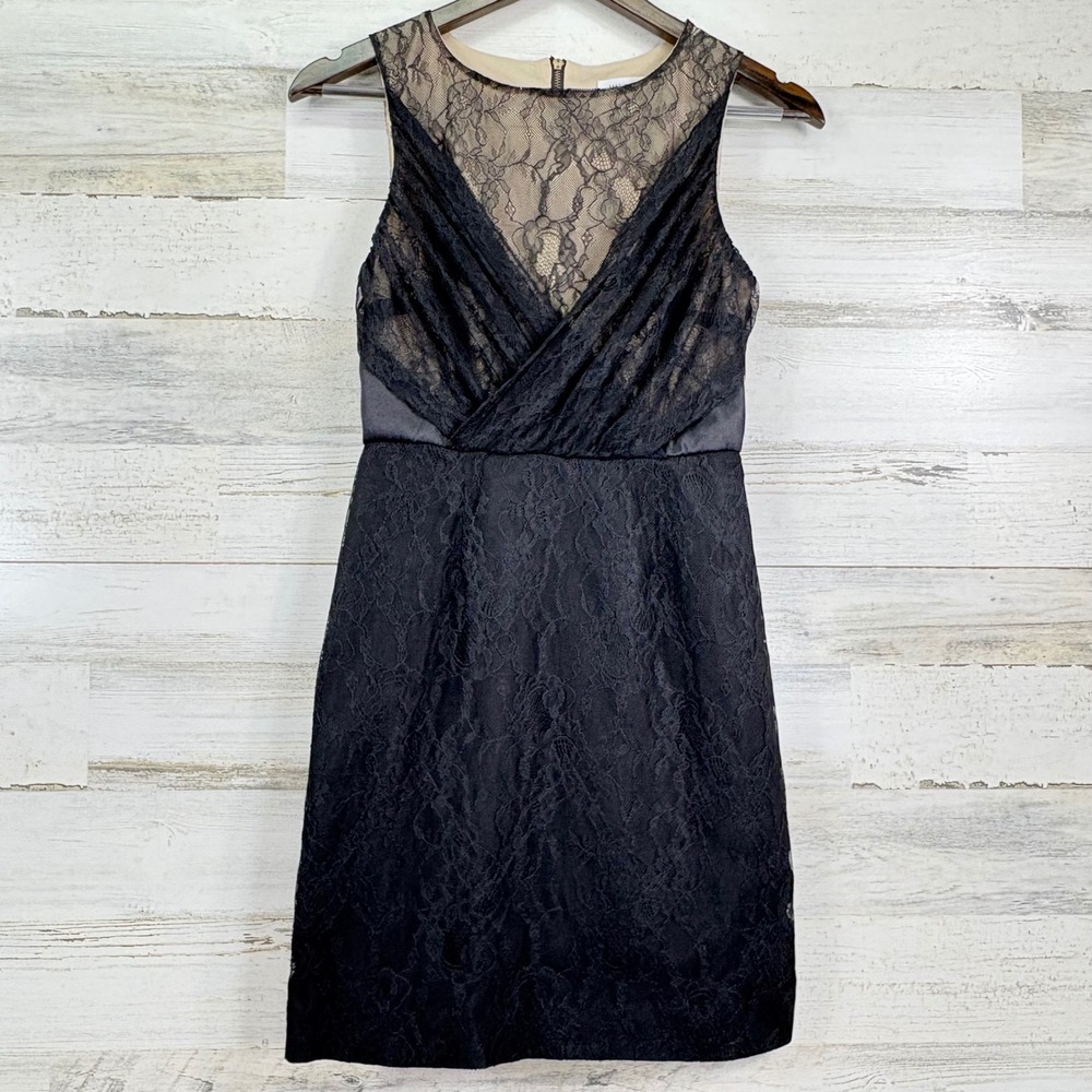 Seamline Cynthia Steffe Black Lace‎ Sleeveless Dress Party Cocktail Size 2